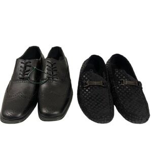 Men’s Chuxx & Bravo Dress Black Oxford Loafer Shoes Bundle Size 8.5 US Set of 2!
